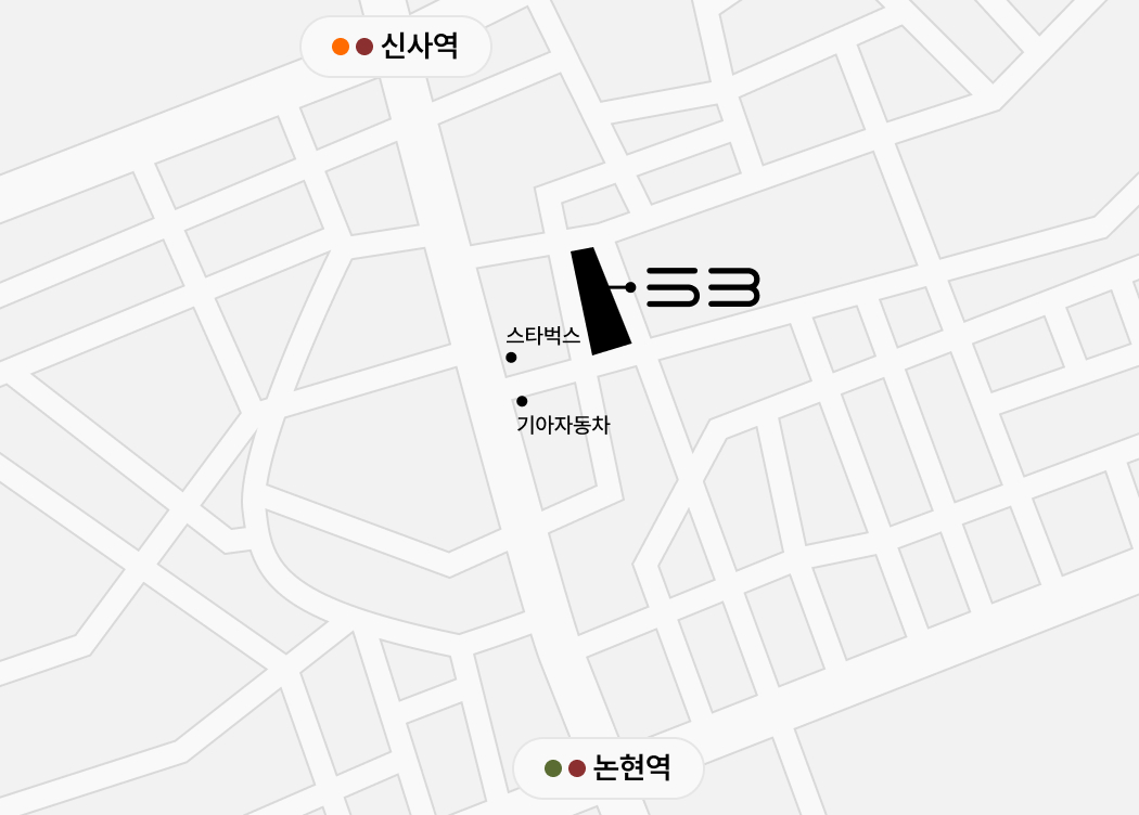 SPACEBASE location — map near Sinsa Station, Gangnam, Seoul